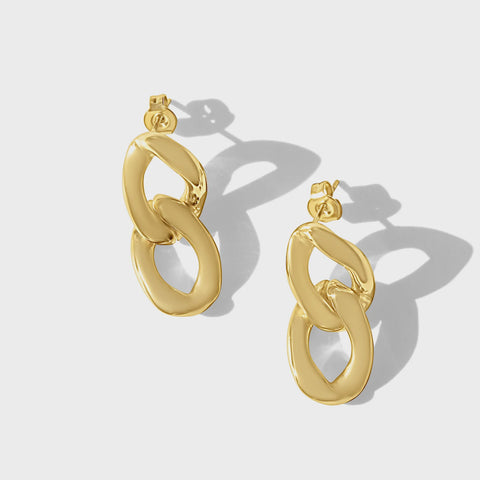 Steel Me - YG Stainless Steel Dble Link Earrings