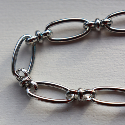 Steel Me - Large Oval Link Silver Bracelet