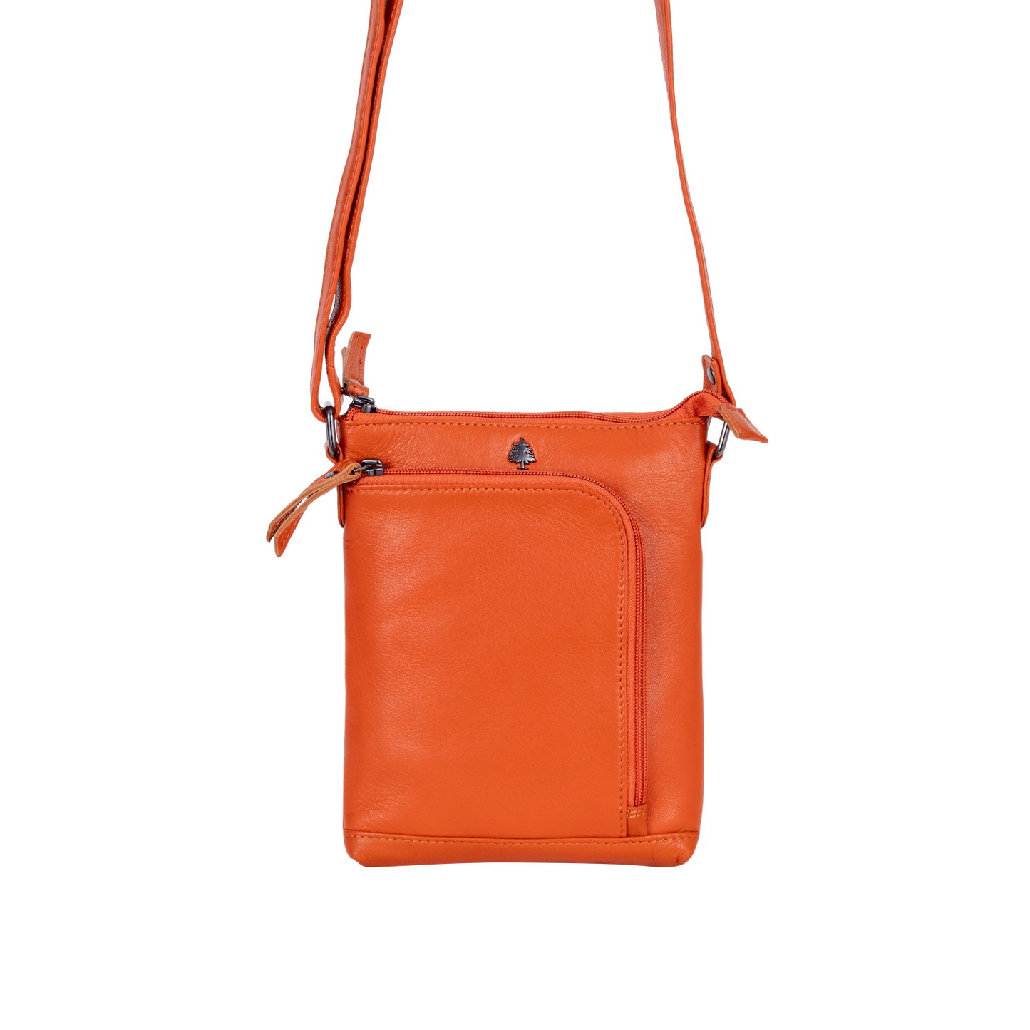 Greenwood Leather Cross Body Bag - Orange