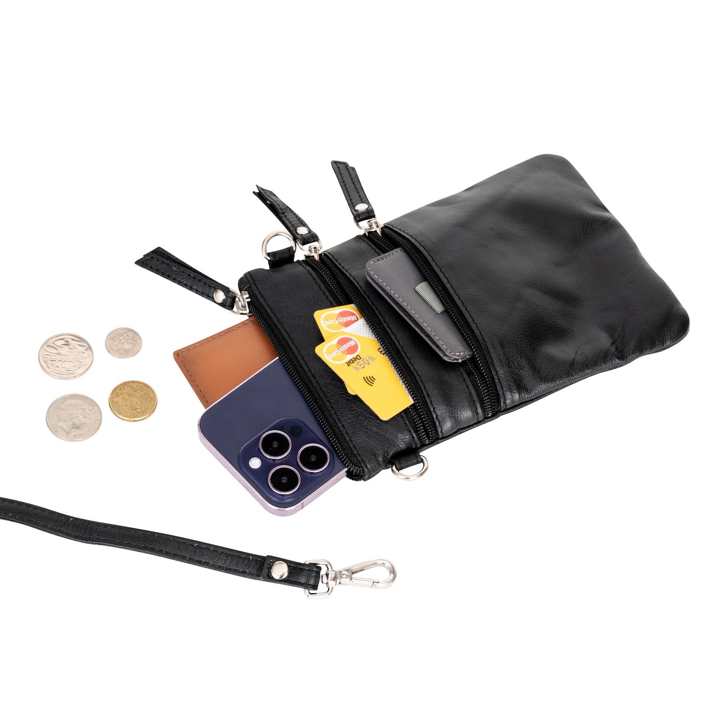 Kempsey Leather Sling Bag -Black