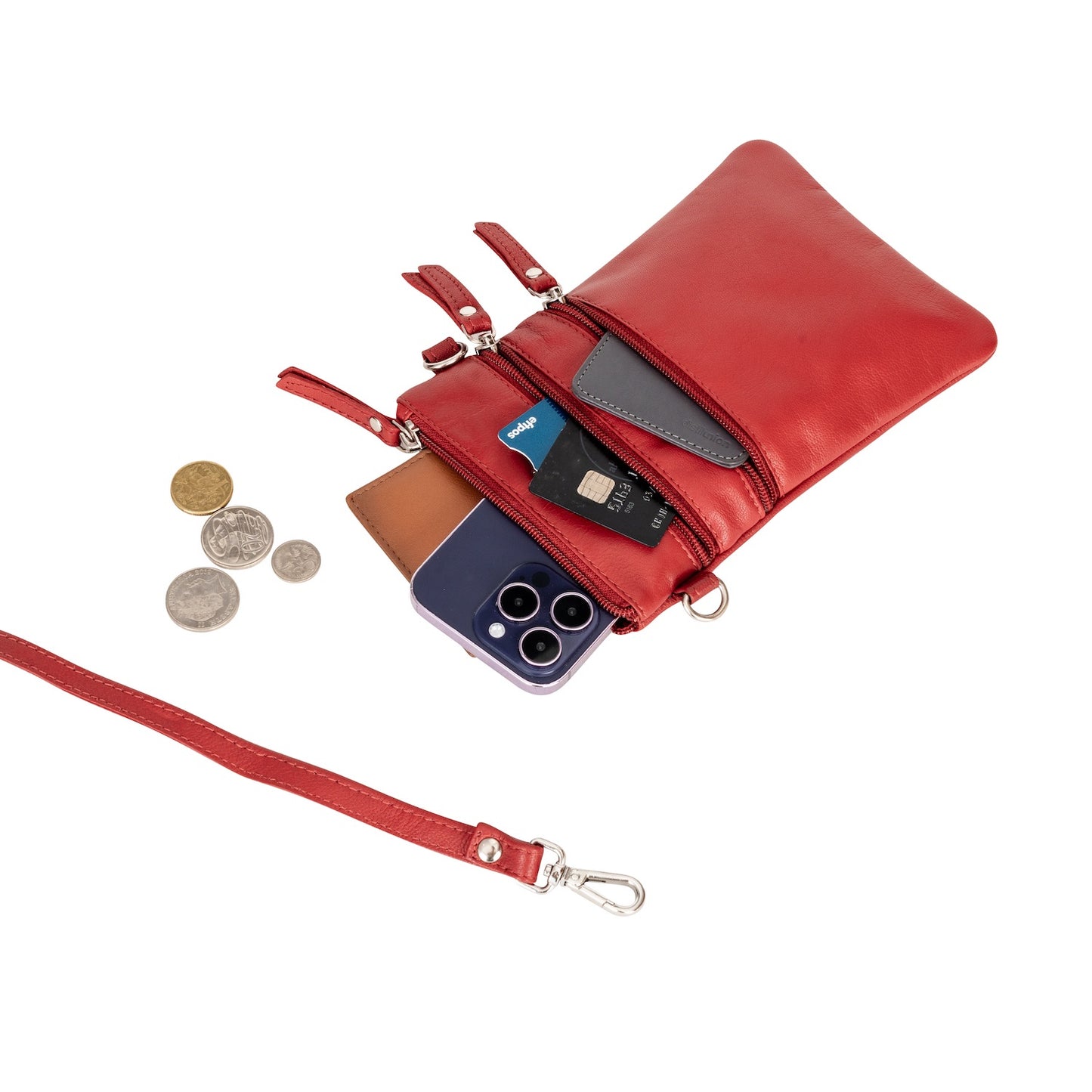 Kempsey Leather Sling Bag - Red