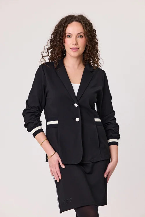 Stripe Trim Jacket - Black