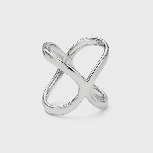 Silver X Scarf Ring