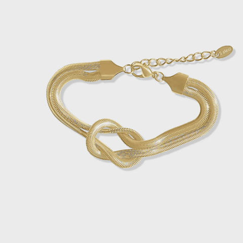 Steel Me- YG Double Twist Snake Chain Bracelet