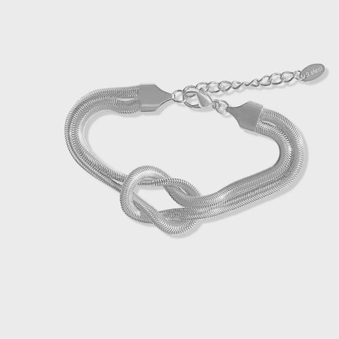 Steel Me -Silver Double Twist Snake Chain Bracelet