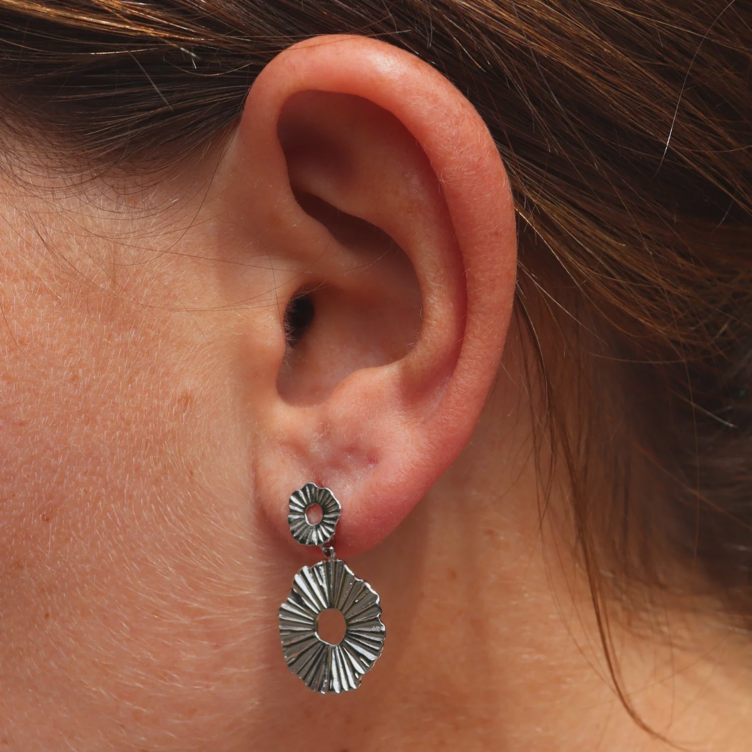 Steel Me - Silver Jess Stud Earrings
