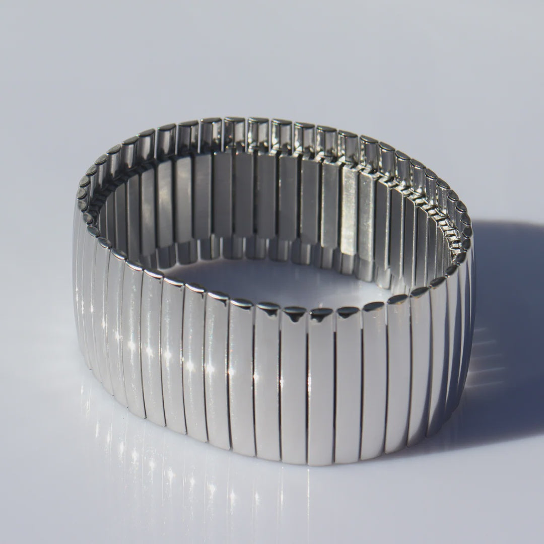 Steel Me Silver Stretchy Bracelet