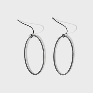 Steel Me Super Link Stainless Steel Earrings - Black