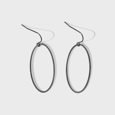 Steel Me Super Link Stainless Steel Earrings - Black