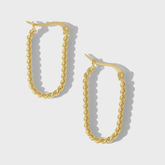 Steel Me - Twisted Sister Hoop Earring - YG