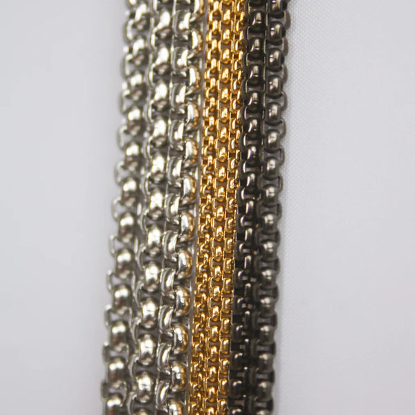 Steel Me Stainless Steel Multi Chain Necklace- 80cm