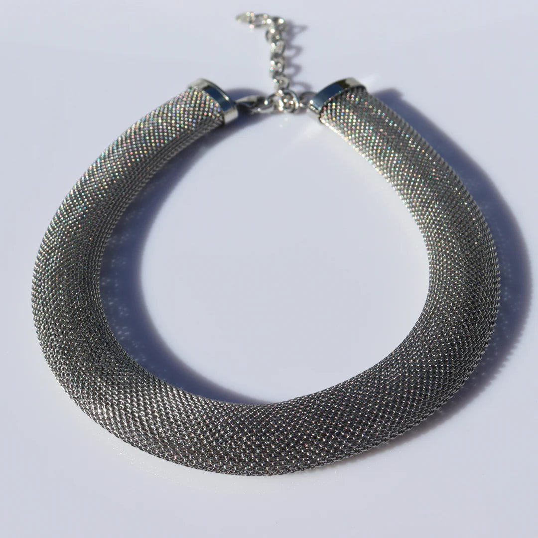 Steel Me- Cici Silver Necklace