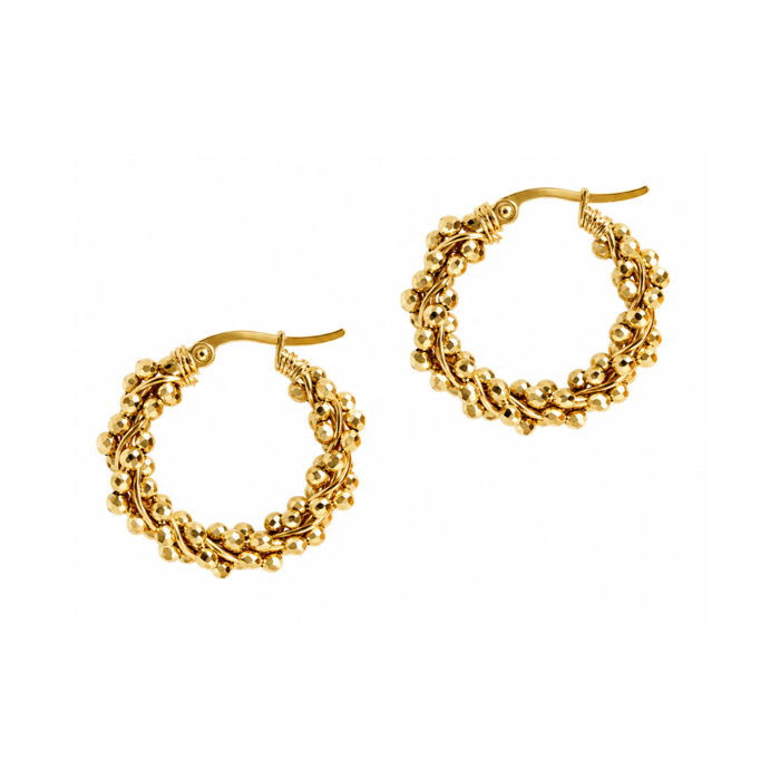 Steel Me Sunny YG Twist YG Hoop Earrings