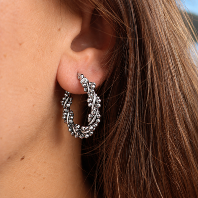 Steel Me - Steely Silver Twist Hoop Earrings