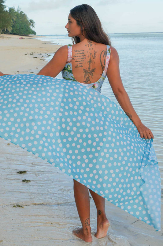 AS -Swim Scarf - Teal Spot