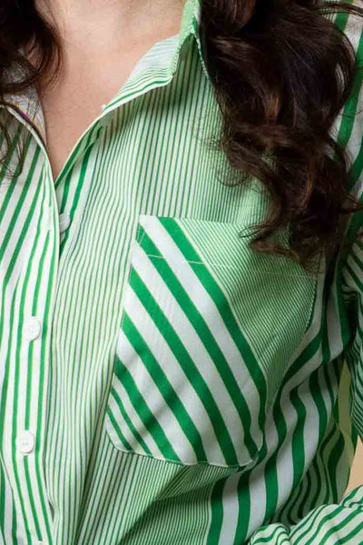 Thea Shirt - Green Stripe