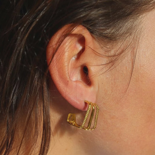 Steel Me Trudy Gold Earrings