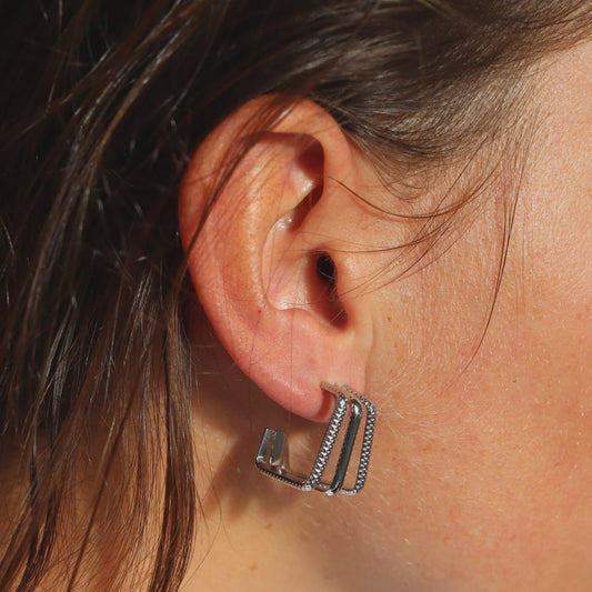 Steel Me Trudy Silver Earrings