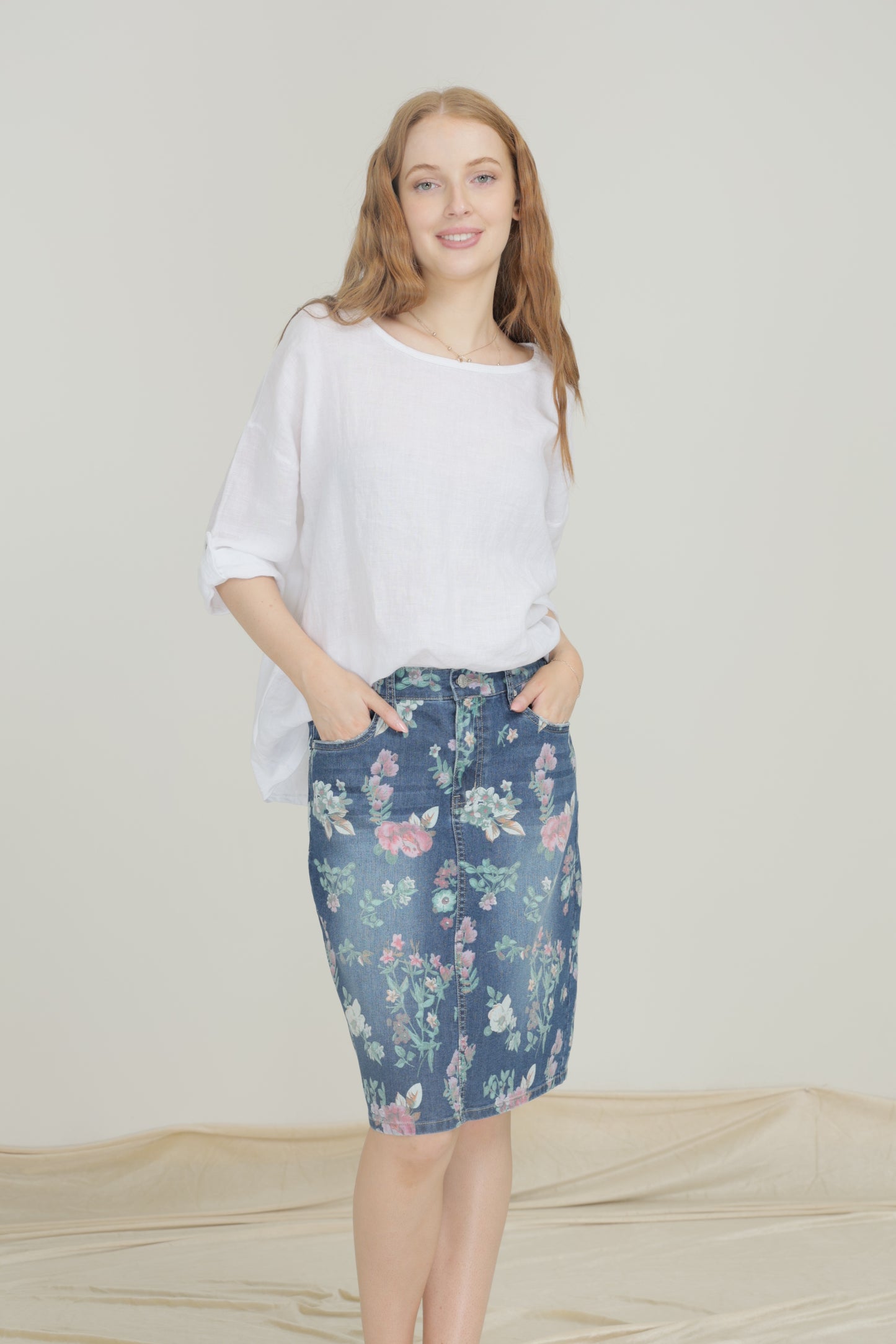 Onado Skirt - Blue/Floral