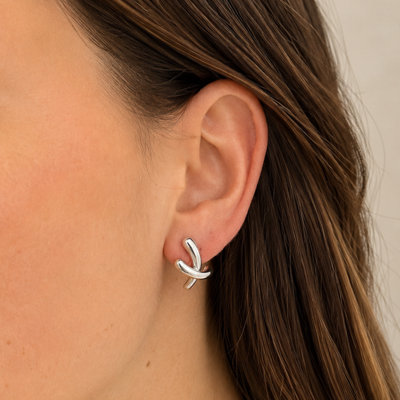 Steel Me Silver X Factor Stainless Steel Earrings