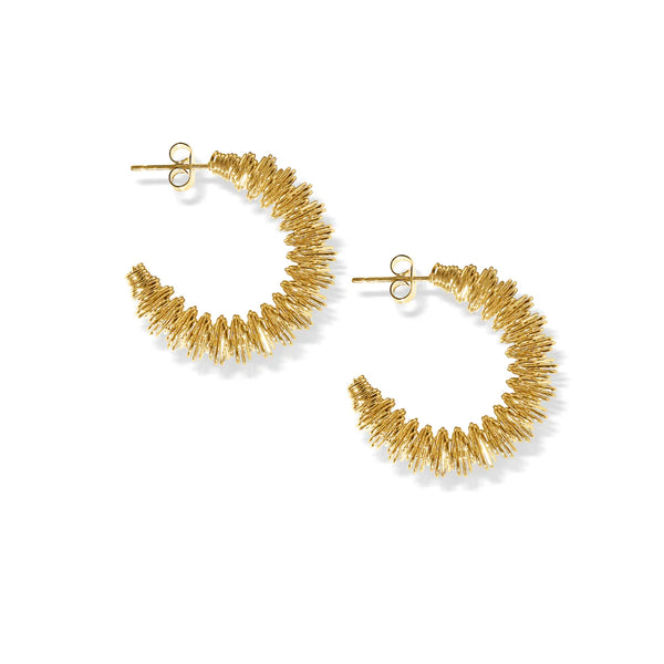 Steel Me YG Ziggy Hoop Earrings -30mm