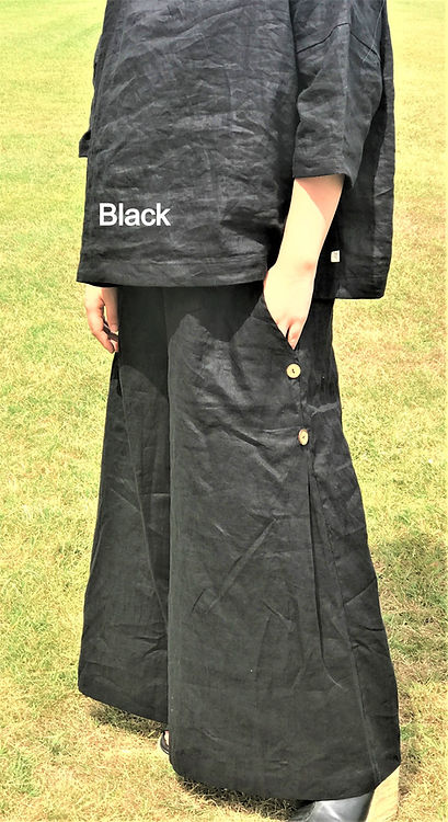 Angel Lace-Linen Wide Leg Pants