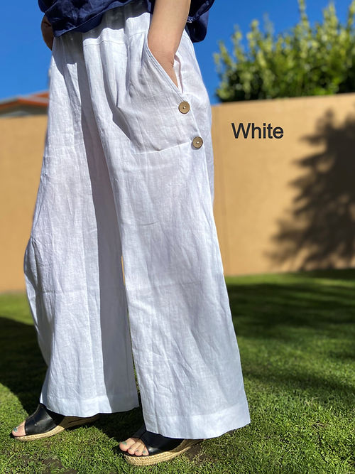 Angel Lace-Linen Wide Leg Pants