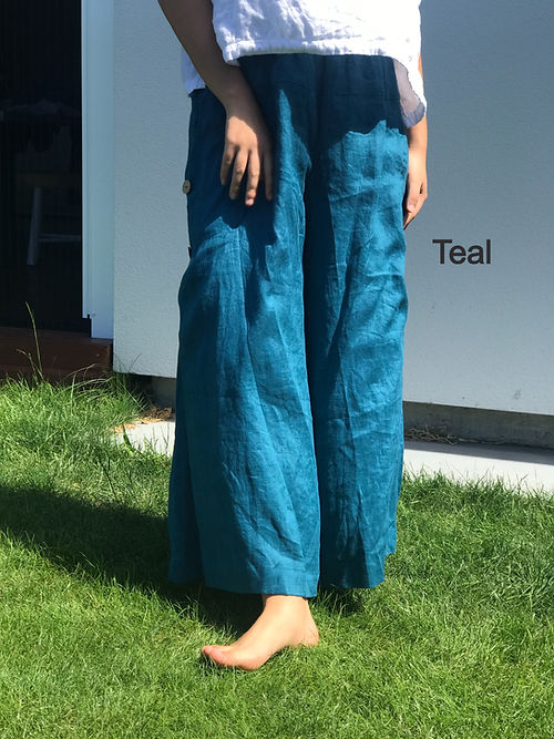 Angel Lace-Linen Wide Leg Pants