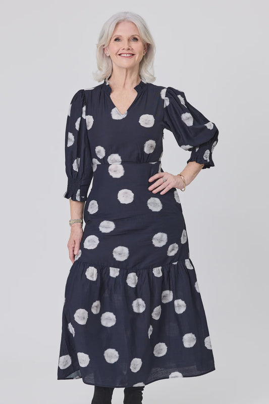 April Dress - Black Dot