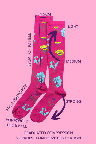 AS Compression Socks - Cerise Floral