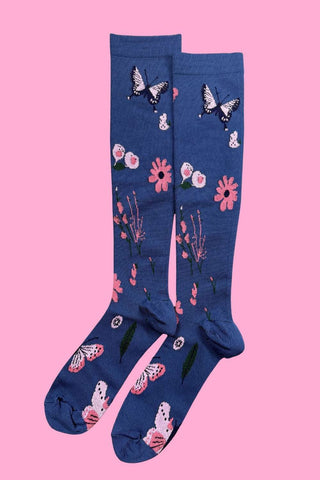 AS - Compression Socks - Navy Floral