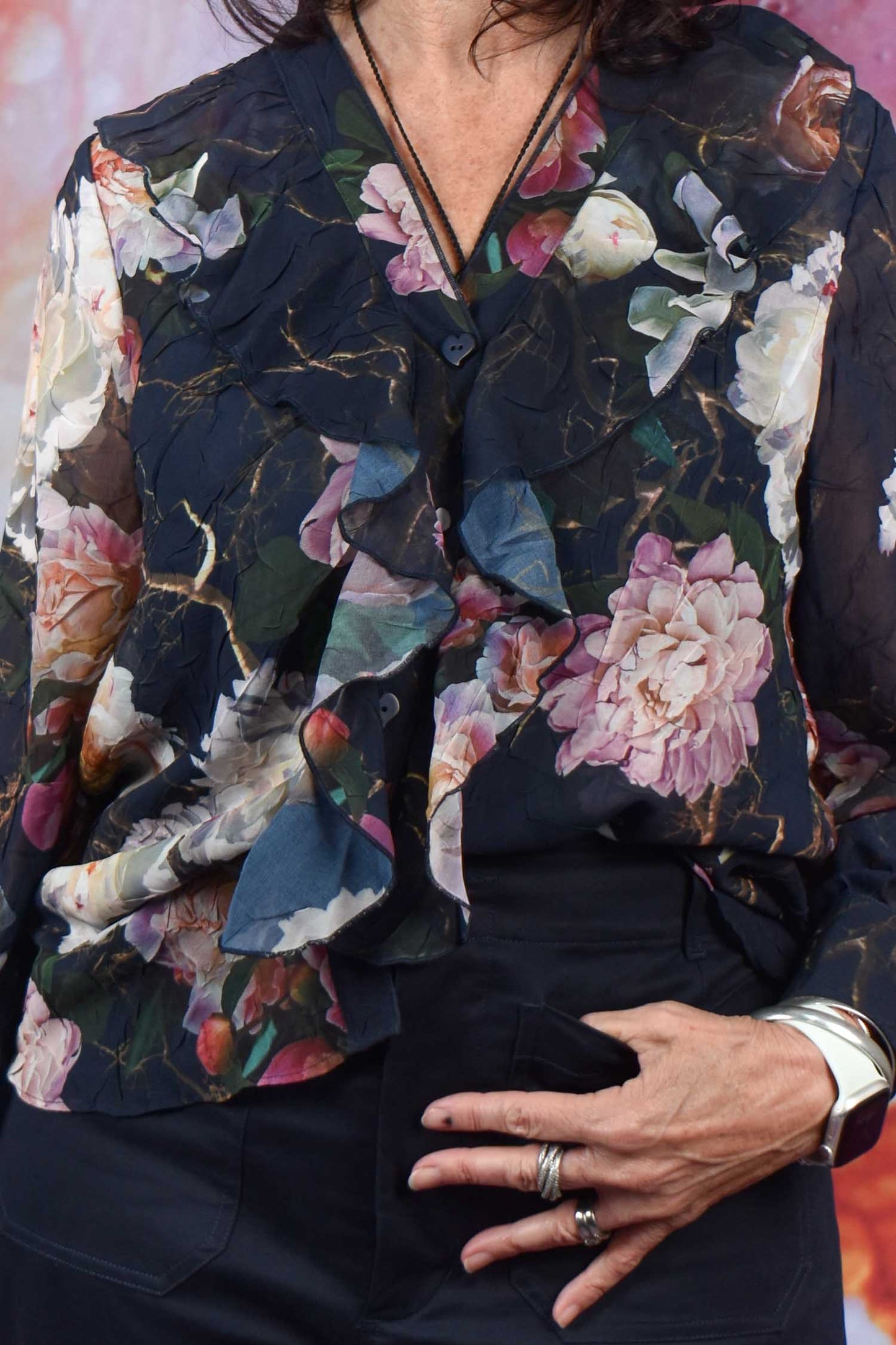 Clowning Around Blouse - Ink Floral