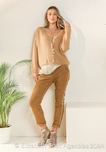 Corduroy Pants With Lurex Stripe