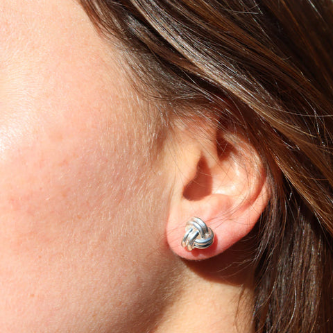 Bijoux Silver Knot Earrings