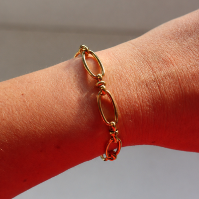 Steel Me Large Oval YG Bracelet