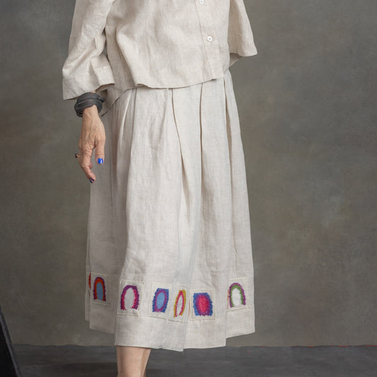 Liana Skirt- Natural With Patch