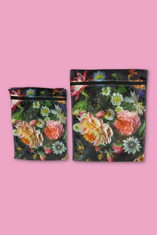 Midnight Peony Wash Bag - Small