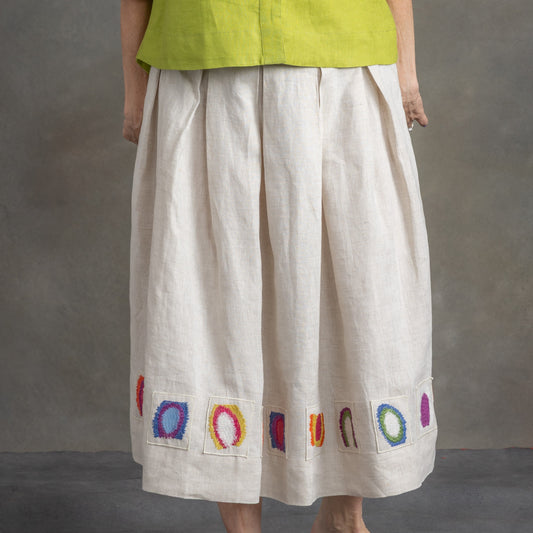 Liana Skirt- Natural With Patch