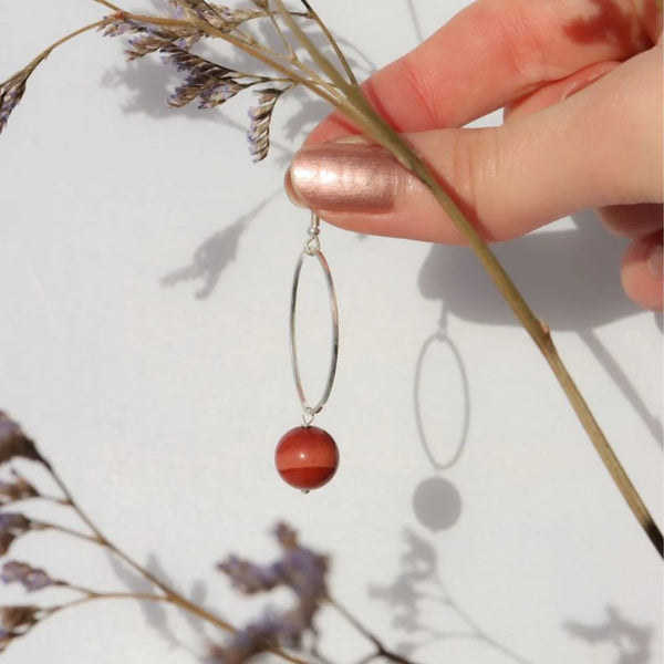 La Pierre Red Mookaite Earrings