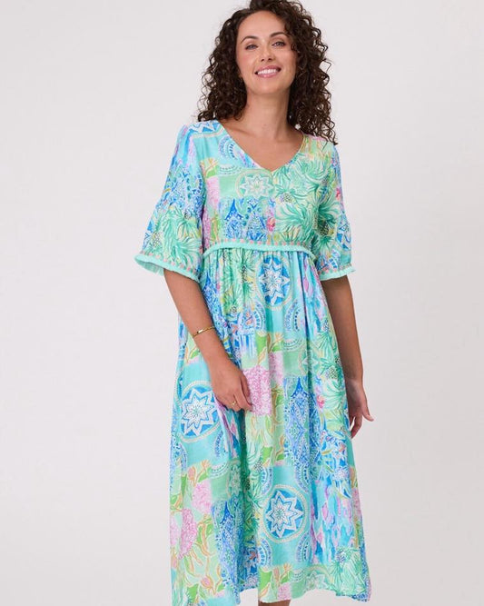 Rimini Tassel Dress - Aqua