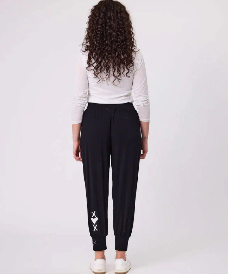 Signature Print Fresco Pant - Black