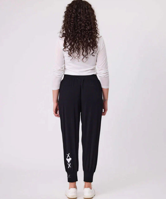 Signature Print Fresco Pant - Black