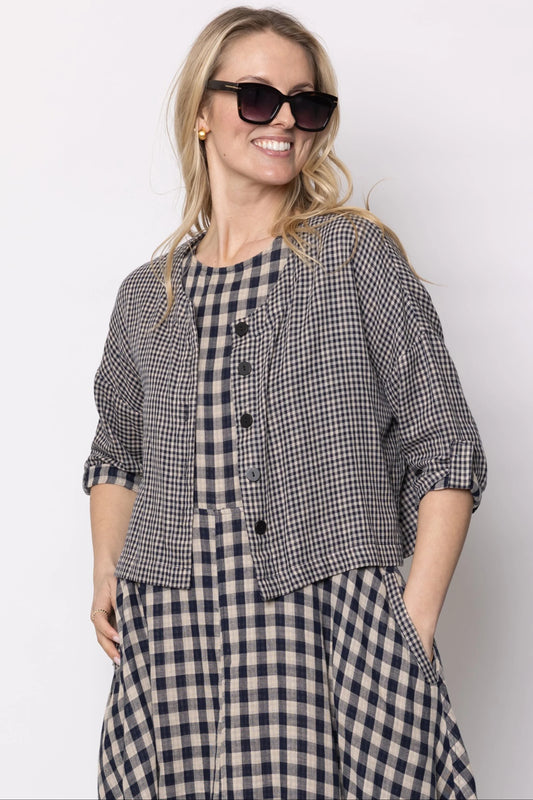 Thelma Jacket - Blue Gingham