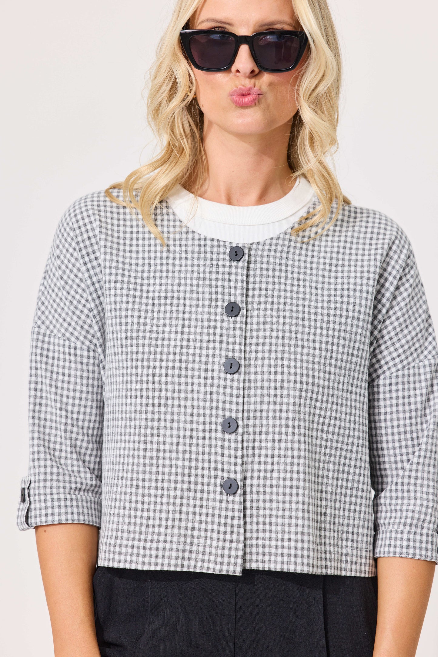 Thelma Jacket - Blue Gingham