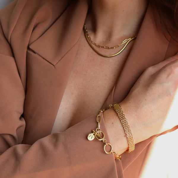 Steel Me Woven Mesh Yellow Gold Bracelet