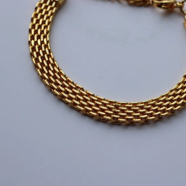 Steel Me Woven Mesh Yellow Gold Bracelet