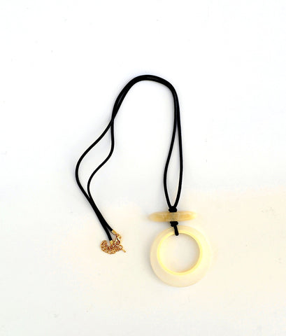 Large Resin Circle & Disc Pendant Necklace