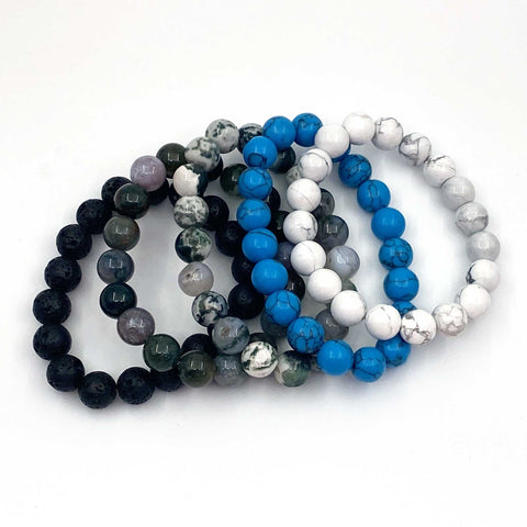 Genuine Agate Stone Bead Bracelet