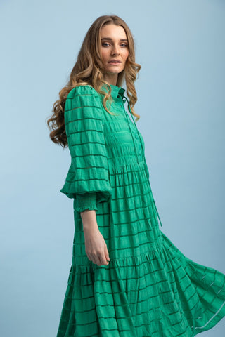 Annaleise Dress - Green Stripe