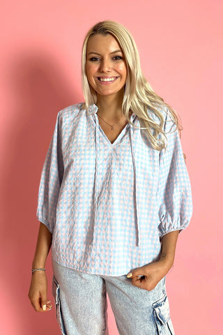 Willow Gingham Blue Blouse